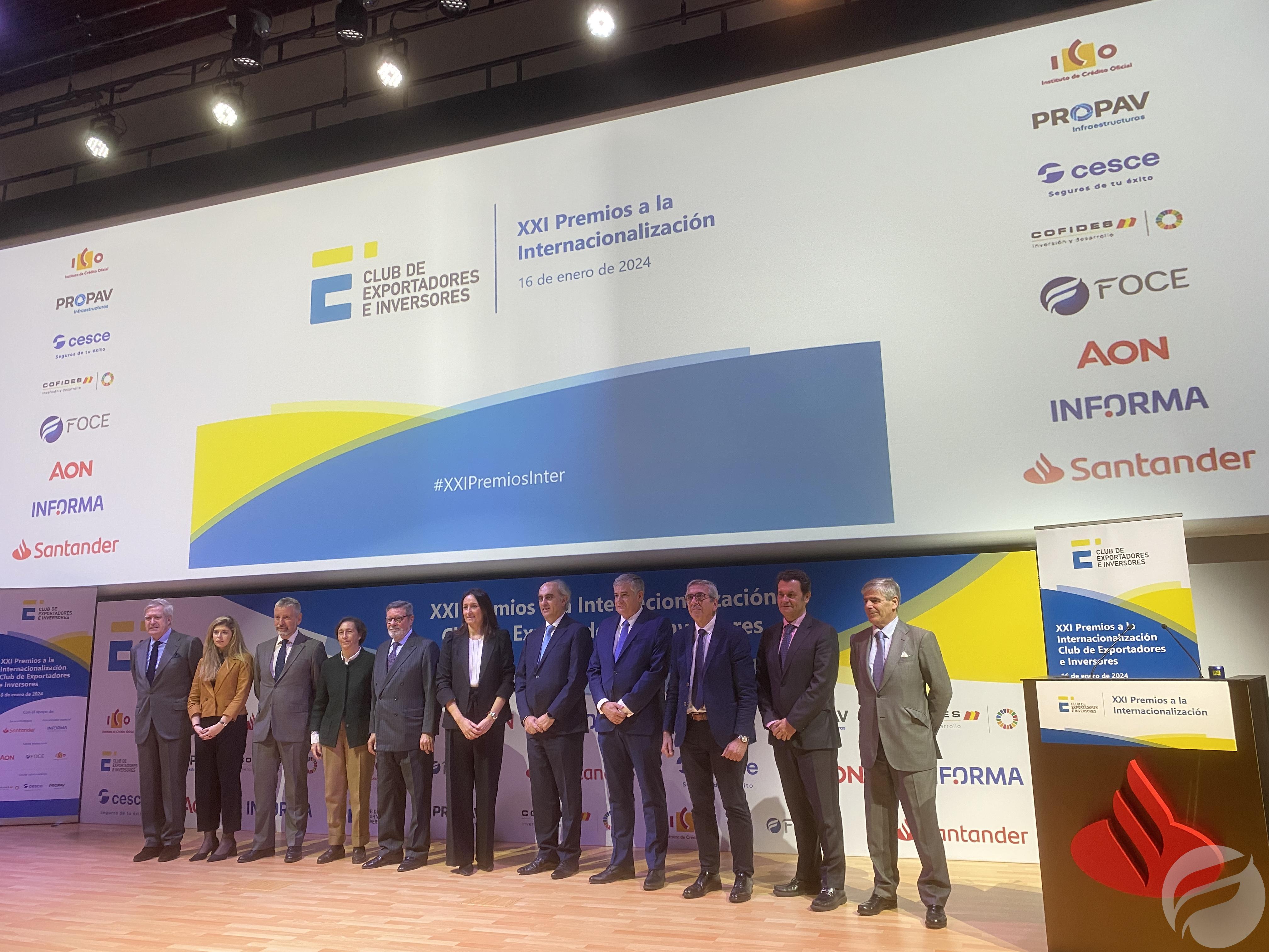FOCE attends and sponsors the celebration of the XXI Internationalization Awards organized by the Spanish Exporters and Investors Club